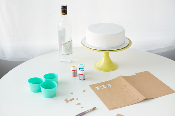 DIY ABC 123 Stencil Cake