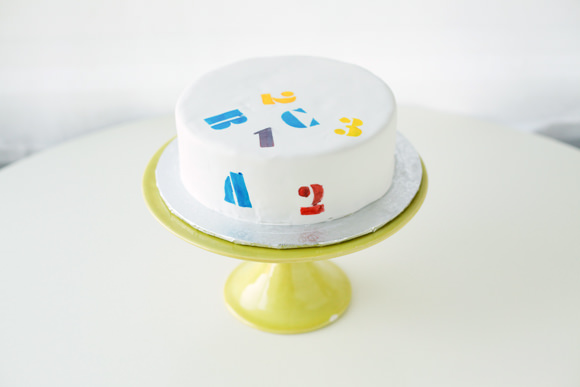 DIY ABC 123 Stencil Cake