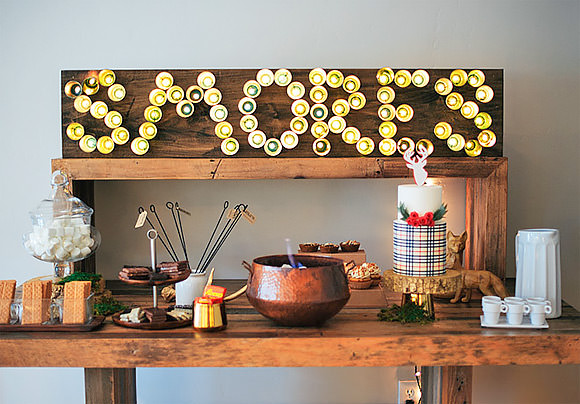 DIY Party Marquee Backdrop (made from a string of lights & mini solo cups)