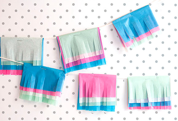 DIY Multicolored Tissue Garland