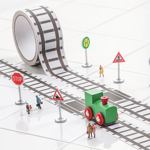 Creative Transportation Railway Road And Paper Tape Diy - Temu