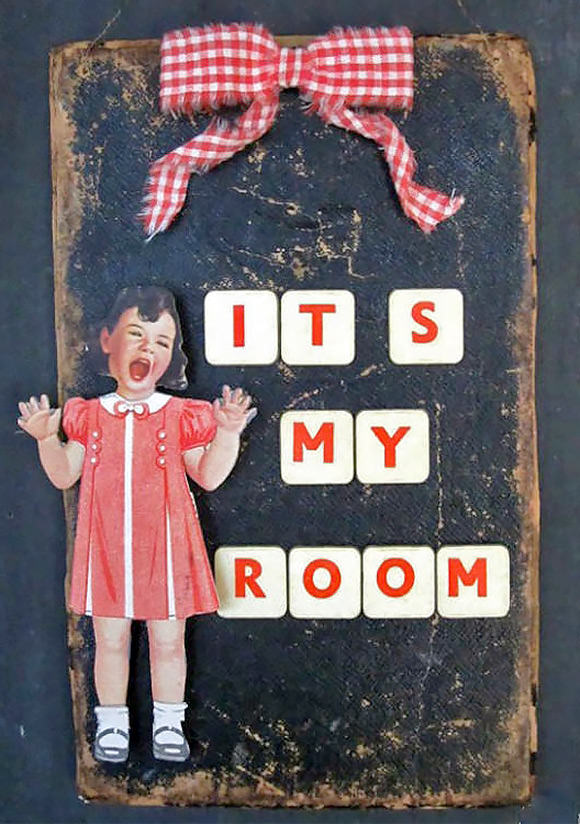 Vintage French Door Sign (for a girl's room)