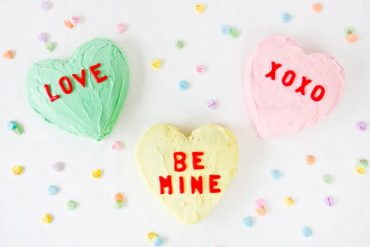 DIY Conversation Heart Cakes