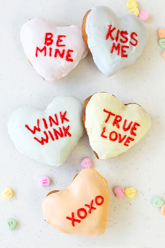 DIY Conversation Heart Donuts