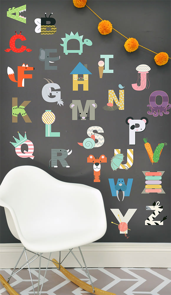 Interactive Alphabet Wall Decal for Kids (via Etsy)