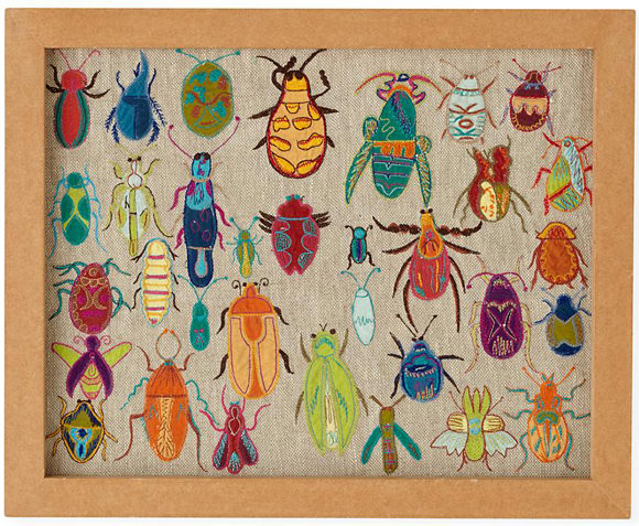 Art for Kids' Rooms:  Natural History Framed Embroidered Bugs (via The Land of Nod)