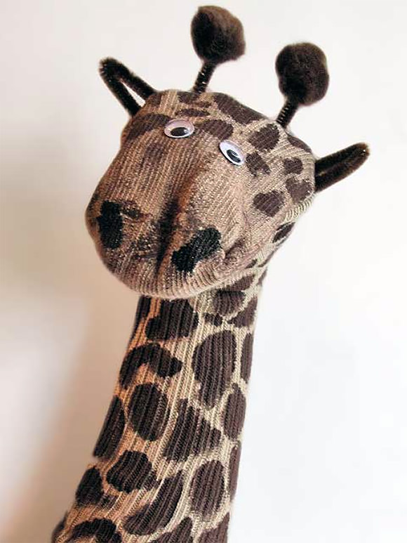 DIY Giraffe Sock Puppet