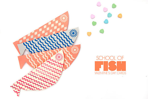 DIY School of Fish Valentines - perfect for kids to hand out to their class!