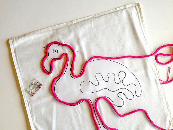 DIY Flamingo Pillow Knitting Project for Kids