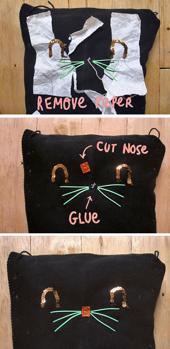 Make A Super Cute Upcycled Kitty Hand Muff & Pouch