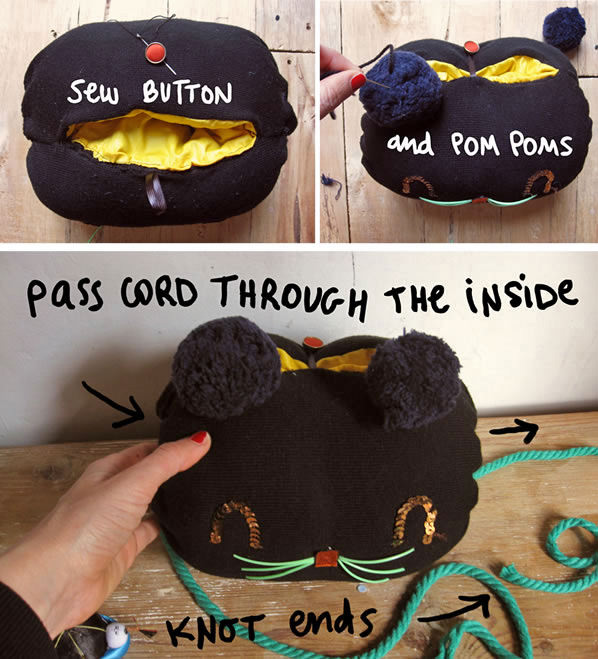 Make A Super Cute Upcycled Kitty Hand Muff & Pouch