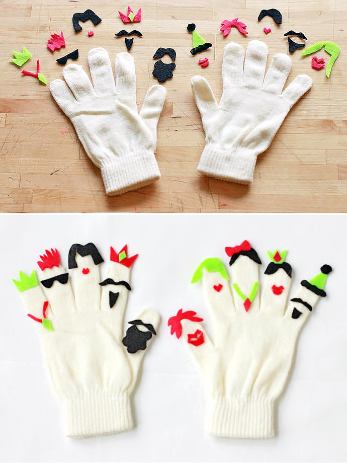 DIY Fantastic Finger People Gloves for Kids