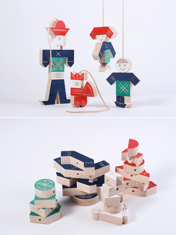 Wooden Interchangeable Puppets