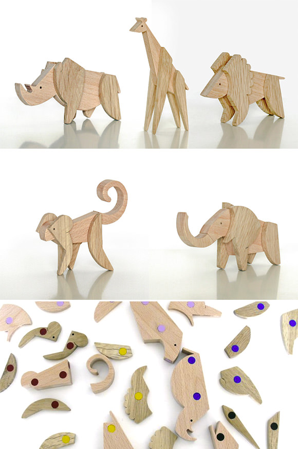 Interchangeable Magnetic Wooden Animal Kingdom