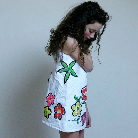 Hand-painted Floral Dress By Marie Et Rose Alice