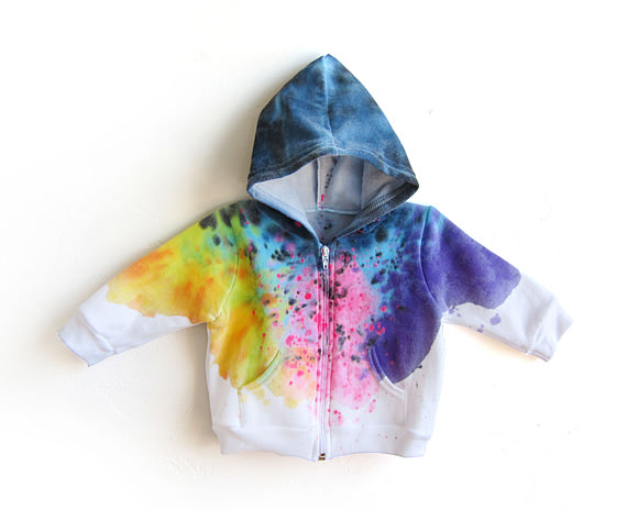 Splash-Dyed Hand-Painted Hoodie By Two String Jane