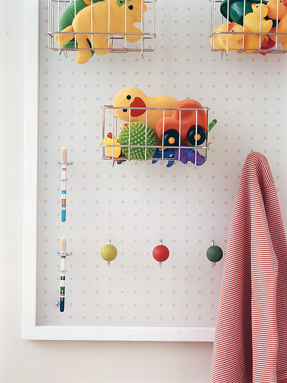 Bathroom Pegboard Photographed by William Abranowicz