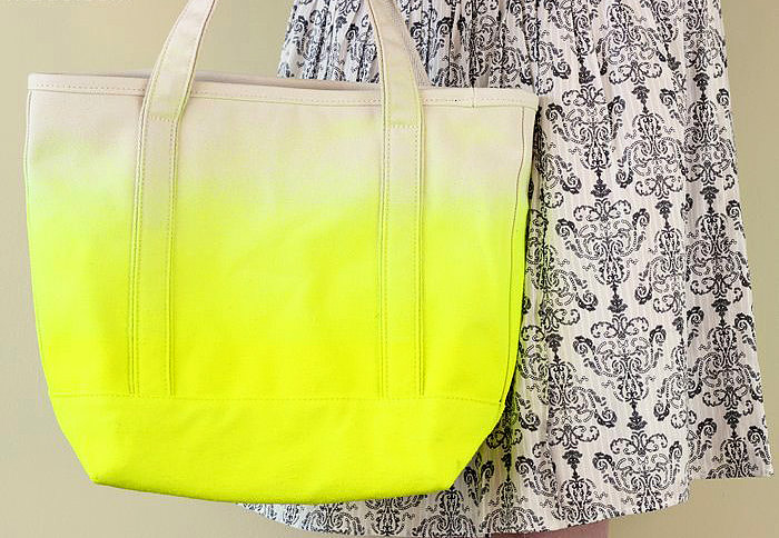 DIY Neon Dipped Tote Bag