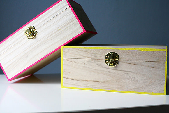 DIY Neon Edged Boxes