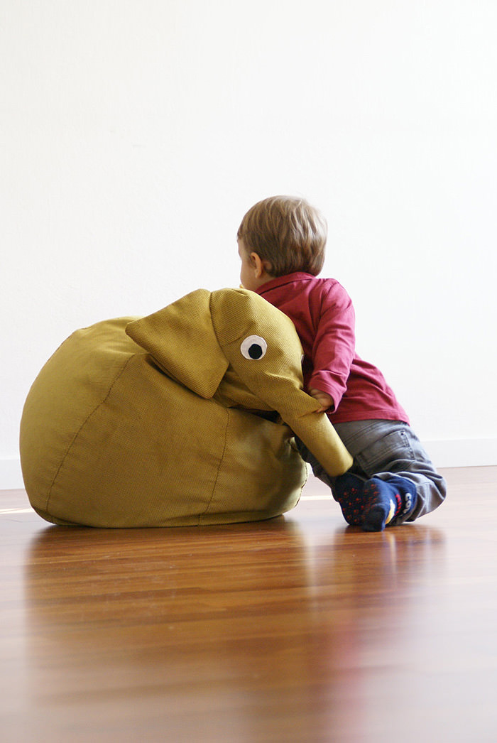 Yellow Elephant Bean Bag From Saccato on Etsy