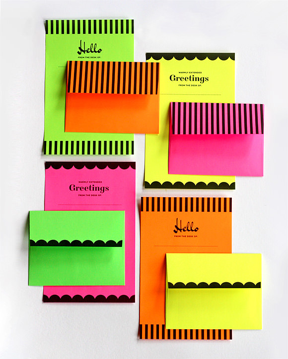 Printable Neon Stationery Set