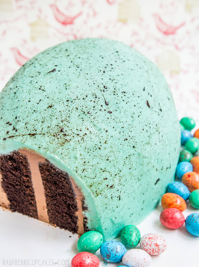 Giant Chocolate Speckled Easter Egg Cake