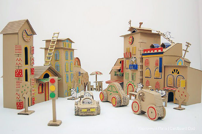 DIY Cardboard Mouse City  by Cardboard Dad