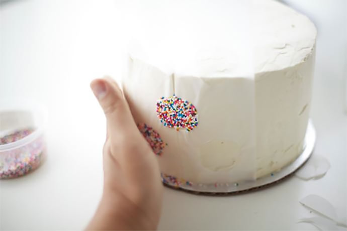 Polka Dot Inside-And-Out Birthday Cake