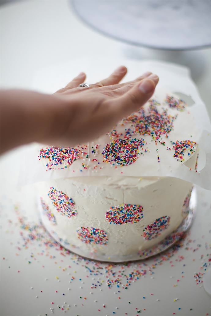 Polka Dot Inside-And-Out Birthday Cake