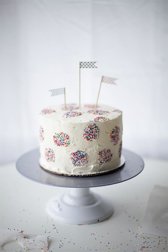 Polka Dot Inside-And-Out Birthday Cake