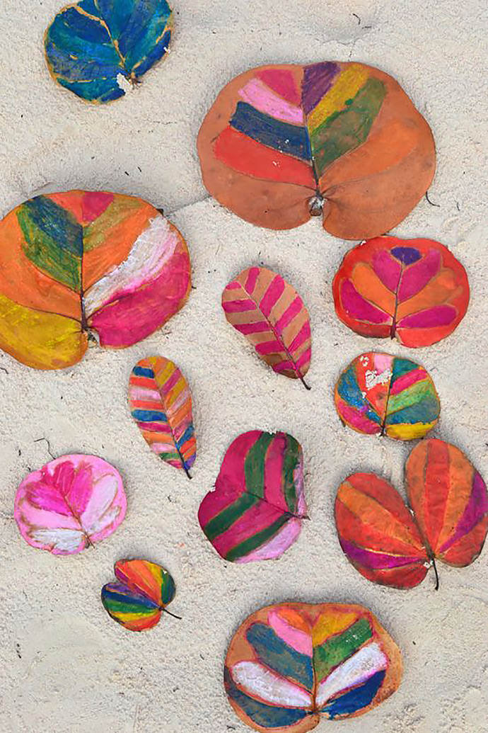 DIY Painted Leaves via Small for Big