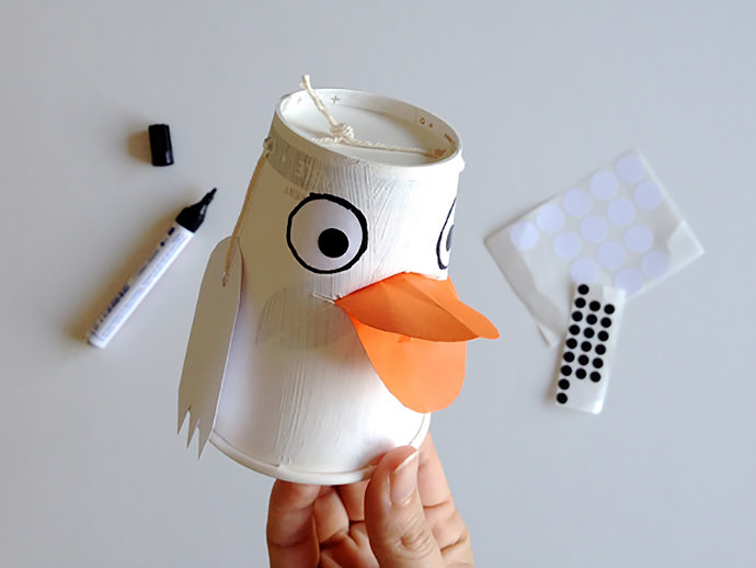 DIY Paper Cup Duck Family Puppets