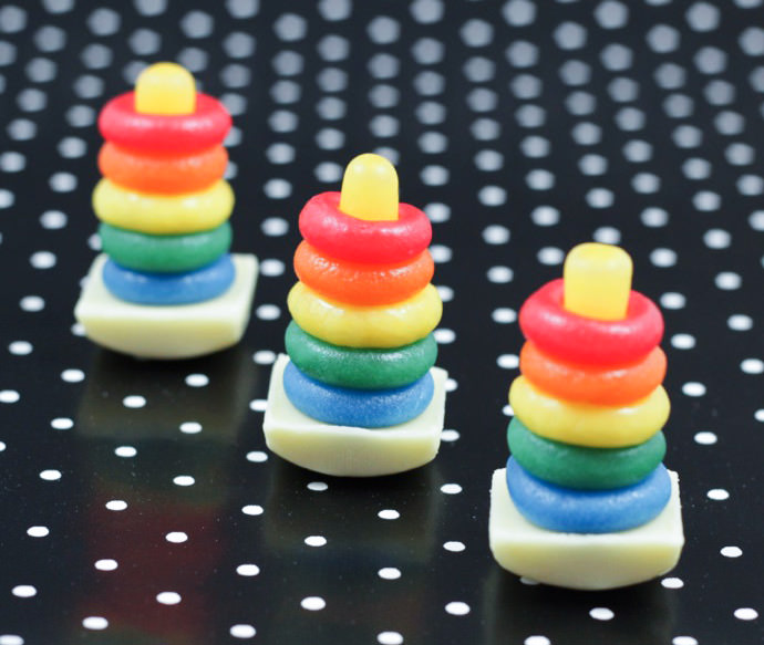 DIY Candy Rainbow Rock-a-Stack Toy