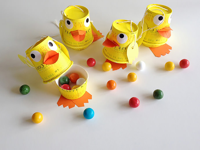 DIY Paper Cup Duck Family Puppets