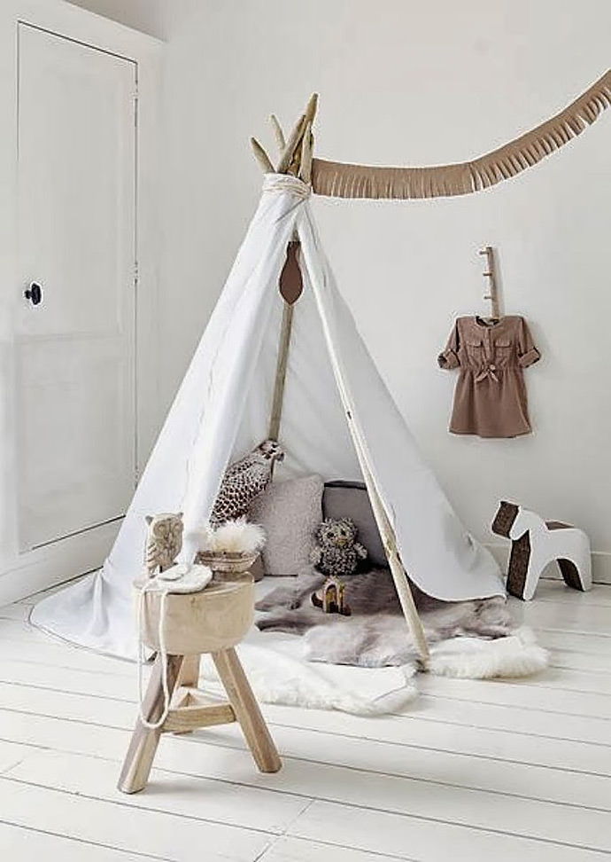 DIY handwoven hazel branch teepee