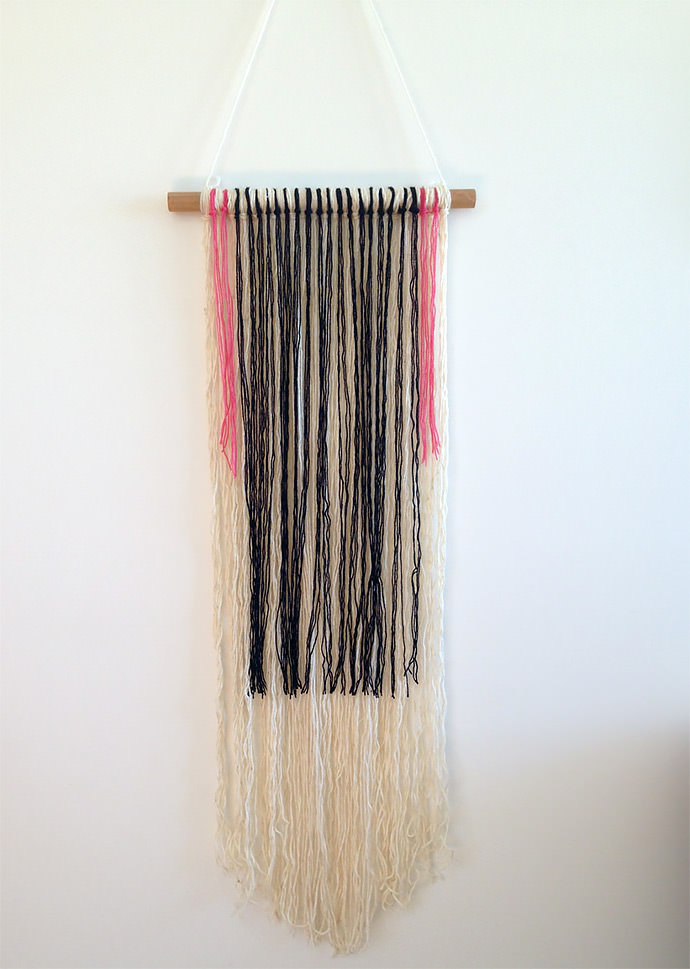 DIY Yarn Wall Hanging via Hot for Houses