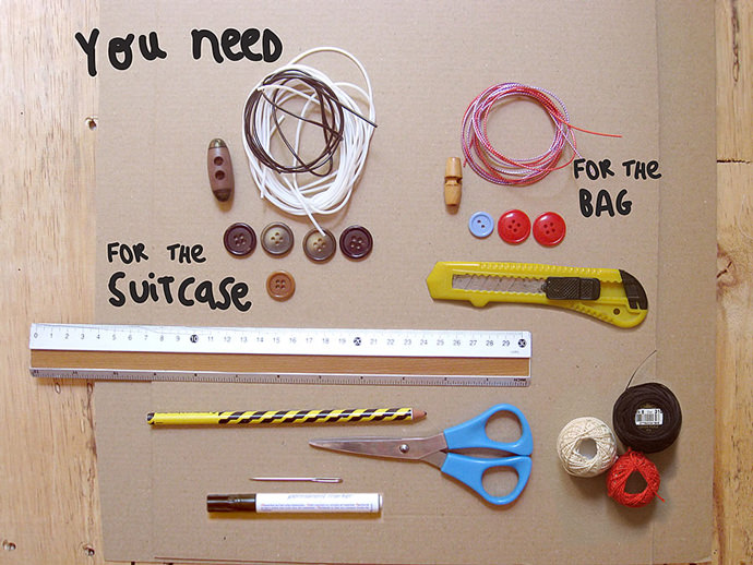 DIY Laced Cardboard Handbags