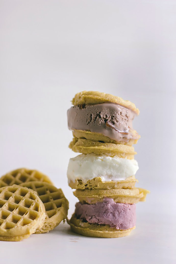 DIY Waffle Ice Cream Sandwiches