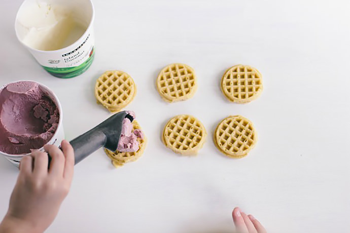 DIY Waffle Ice Cream Sandwiches