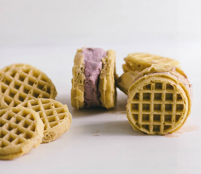 DIY Waffle Ice Cream Sandwiches