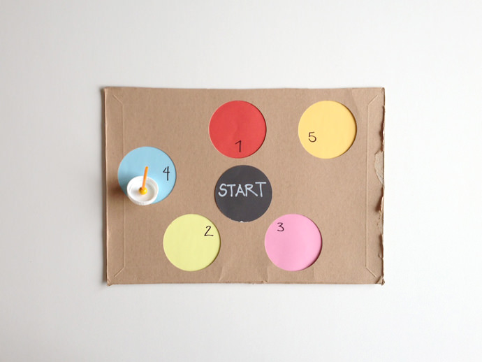 DIY Recycled Spinning Top Game Boards