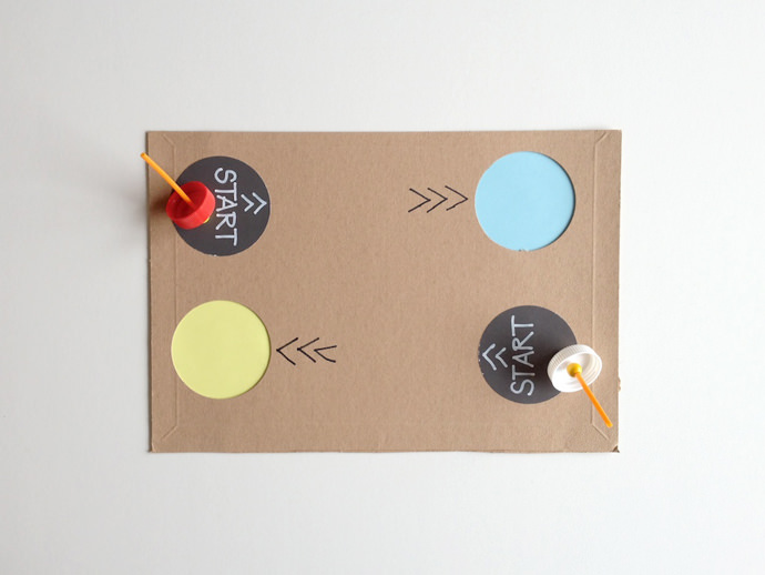 DIY Recycled Spinning Top Game Boards