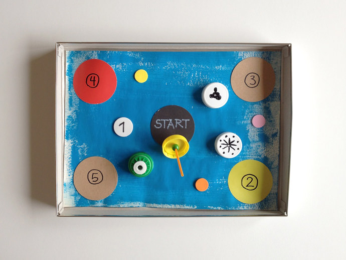 DIY Recycled Spinning Top Game Boards