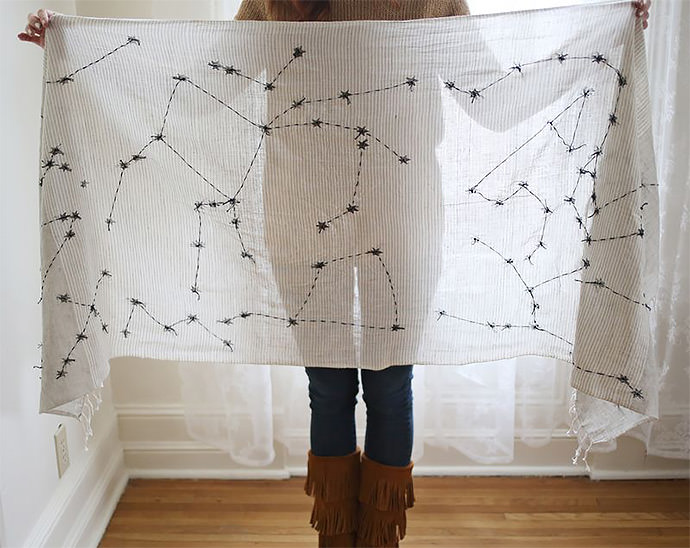 DIY Constellations Scarf via A Beautiful Mess