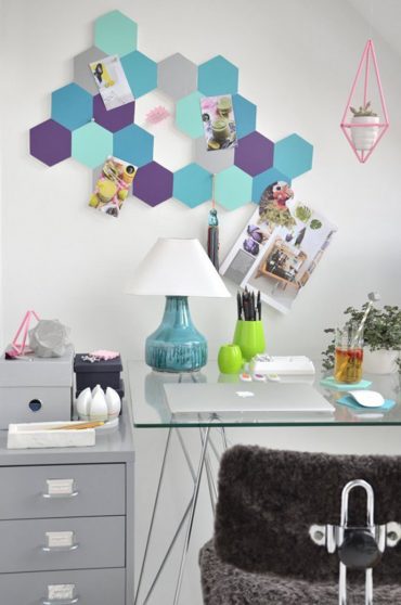 Honeycomb Pin board at Apartment Therapy