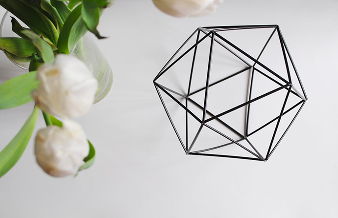DIY Faceted Hexagaon Ornament via Feathers of Gold