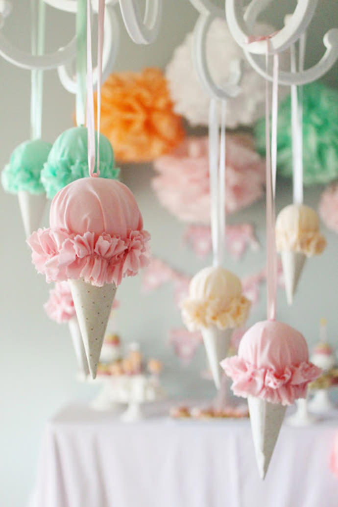 DIY Ruffled Ice Cream Cones via Icing Designs