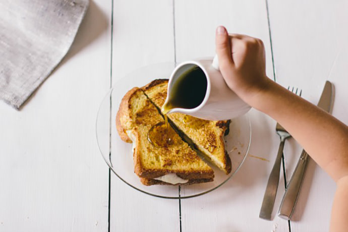 French Toast Sandwich with Peaches and Mozzarella 