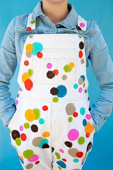 Folk Art Paint DIY Polka Dot Overalls