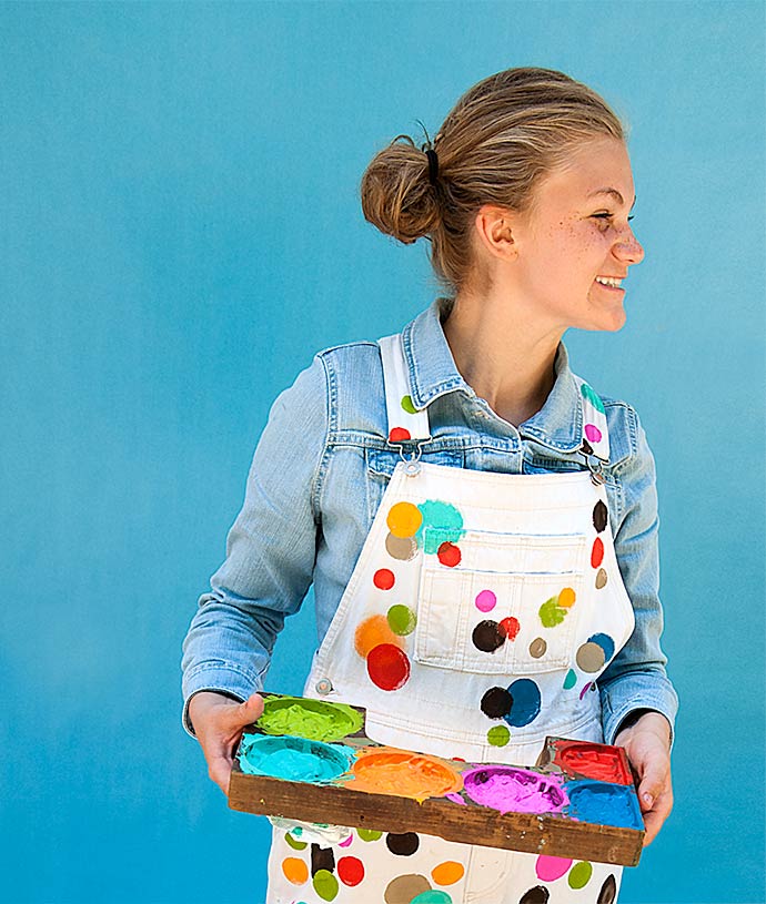 Plaid FolkArt Paint DIY Polka Dot Overalls